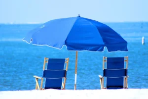 Blue beach chair